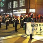 The Hokes Bluff High School band marches in the City of Gadsden Christmas parade.