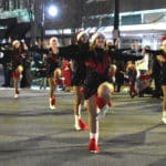 Southside High School cheerleaders perform during the City of Gadsden Christmas parade.