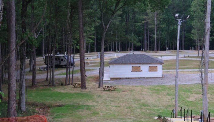 A view of the campground at The Bluff Amphitheater.