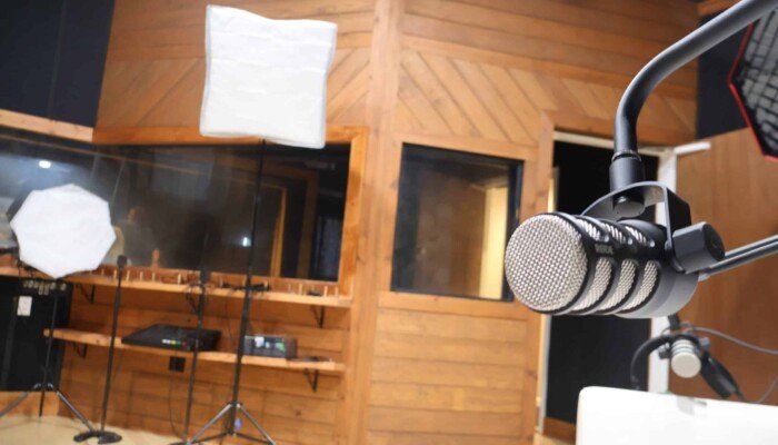 The podcasting studio.