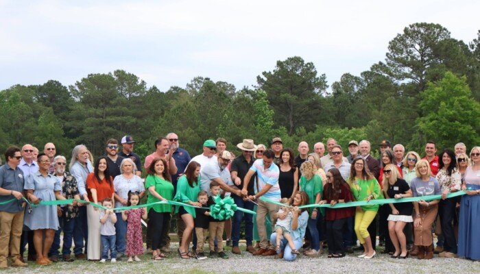 The ribbon cutting ceremony.