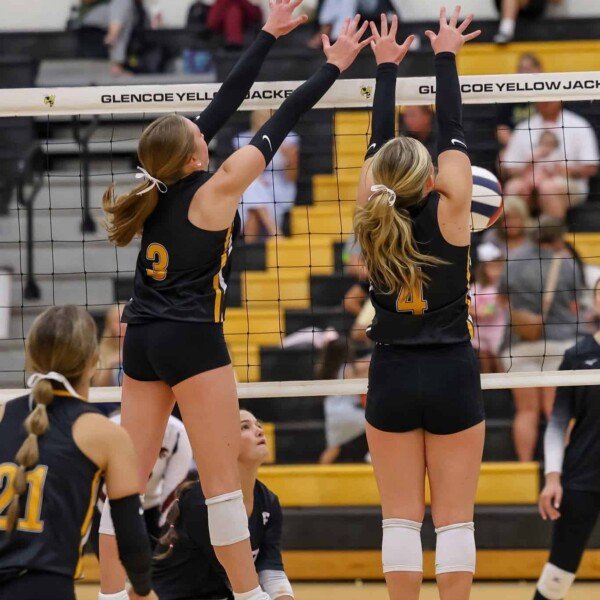 On Sept. 5, Glencoe defeated Brentwood (from Tennessee), Deshler, Fayette County and Prattville Chrisitan. Glencoe also lost to Homewood 20-25 and 19-25 and to Cookeville (from Tennessee) 24-26 and 25-27.
Mia Talbot had 27 kills and 11 digs.
Katy Talbot had 21 kills, 16 digs and 9 aces.
Millie Chambless had 9 kills.
Kaedy Smith had 8 kills.
Kinlee Montgomery had 46 assists and 7 digs.
Avery Barkley had 35 assists, 5 aces and 12 digs.
Gracyn Bunt had 13 digs and 4 aces.
Kynsley Freeman had 4 aces.
Photo by RMM Stories.