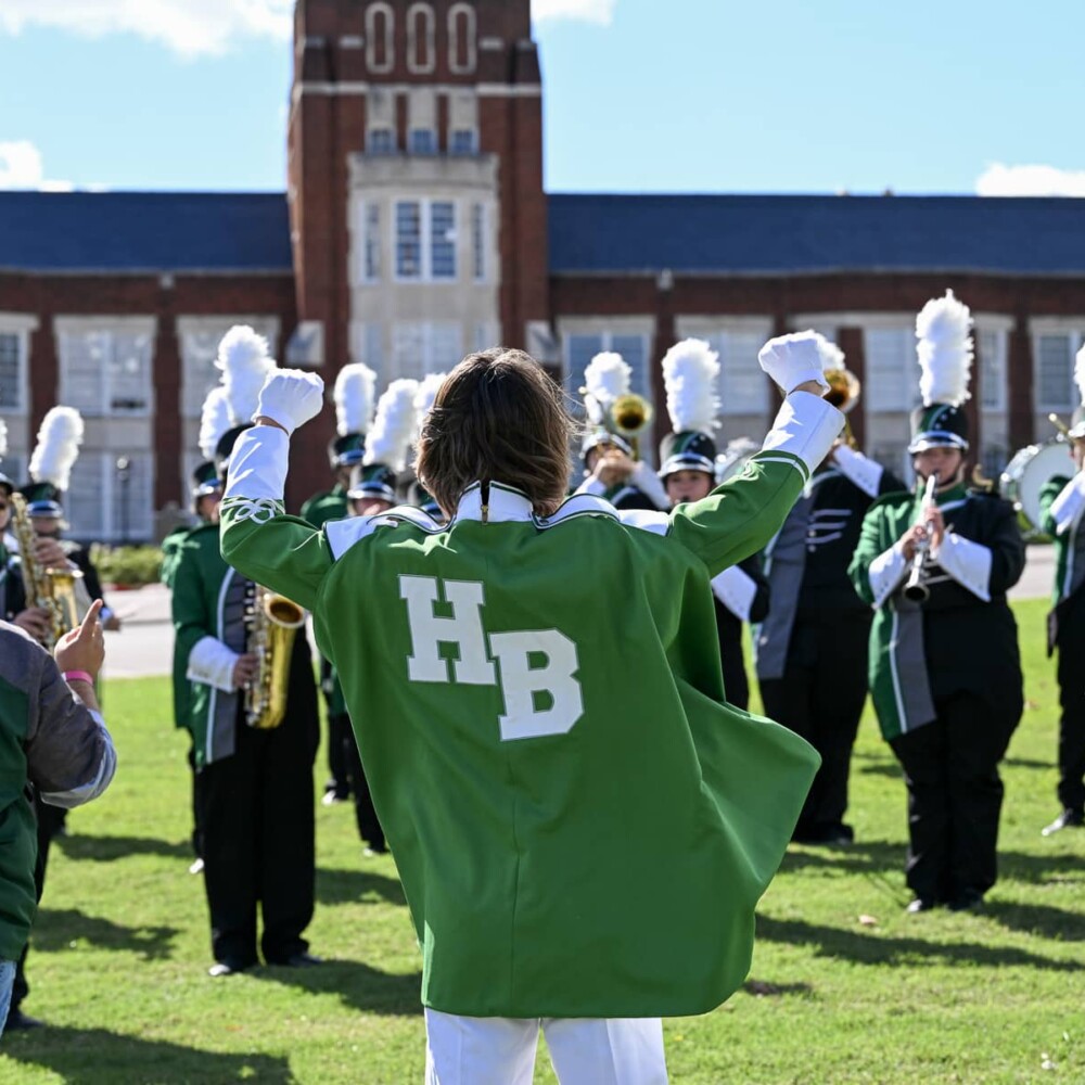 Hokes Bluff High School’s Green Machine Marching Band earned grand champion honors Saturday, Oct. 17, at Jacksonville State University’s Gem of the Hills Marching Invitational.
The competition was hosted by JSU’s Marching Southerners as a fundraiser for their upcoming trip to perform in the Rose Parade.
Hokes Bluff received superior ratings in all categories and won Best in Class AA awards for drum major, majorette, percussion and band.
The Green Machine also earned Best in Division A/AA honors in drum major, majorette and percussion before capping the competition by being named Grand Champion Band in Division A/AA.
By Alex Chaney.